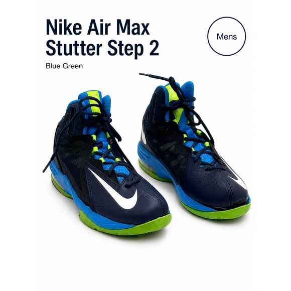Nike Air Max Stutter Step 2 Mens Basketball Shoes Blue Green 653455-400 main image 6